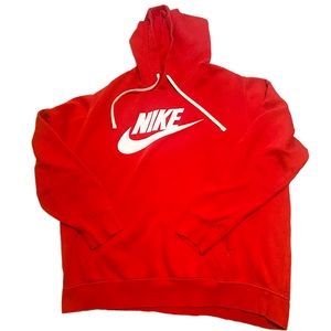 Nike Red 100% Cotton Hoodie with Front Through Pocket- Men’s XL
